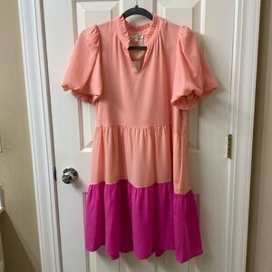 Jade Puff Sleeve Tiered Dress